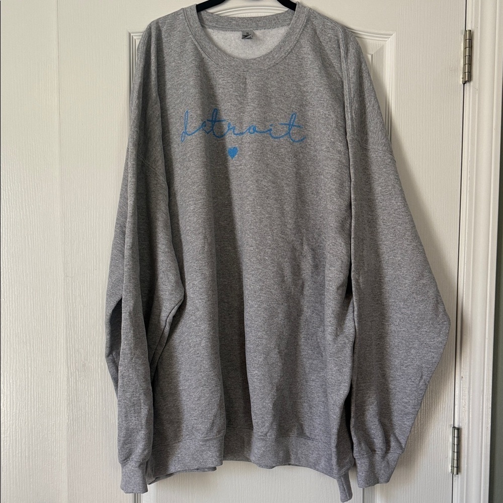 Gildan Gray Sweatshirt with Blue Lettering